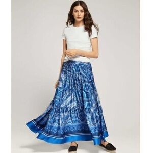 Ralph Lauren Paisley-Print Twill Maxiskirt